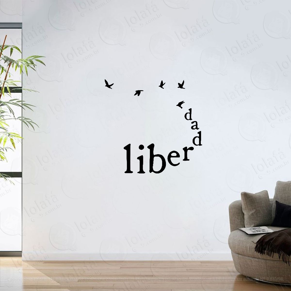 Adesivo Parede Sala Liberdade Mod:6244