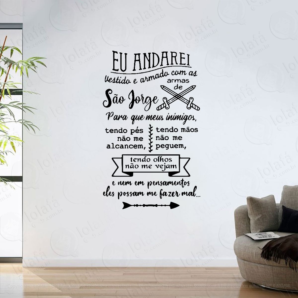 Adesivo Parede Sala Oração De São Jorge Mod:6253