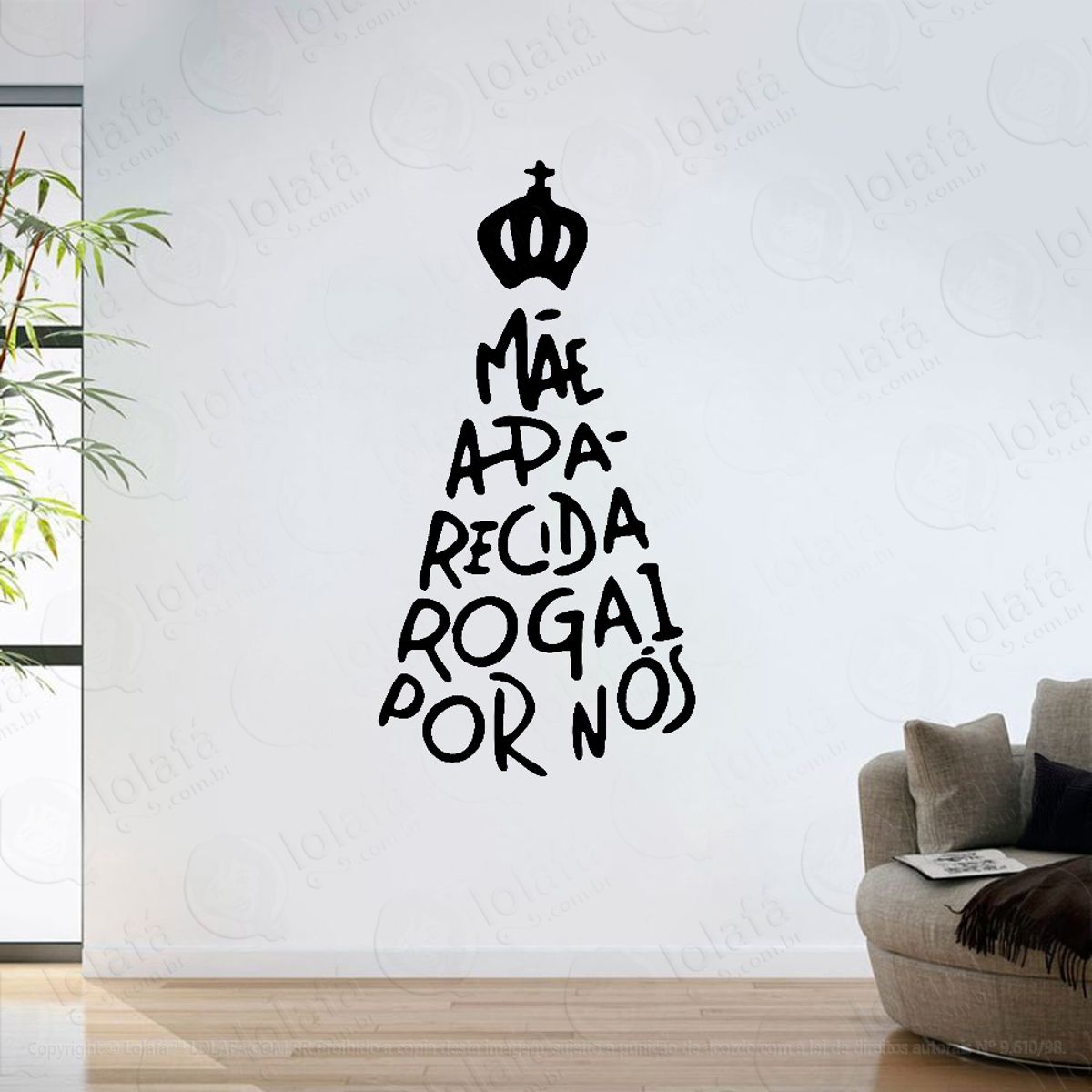 Adesivo Parede Sala Nossa Senhora Aparecida Mãe Rogai Mod:6255