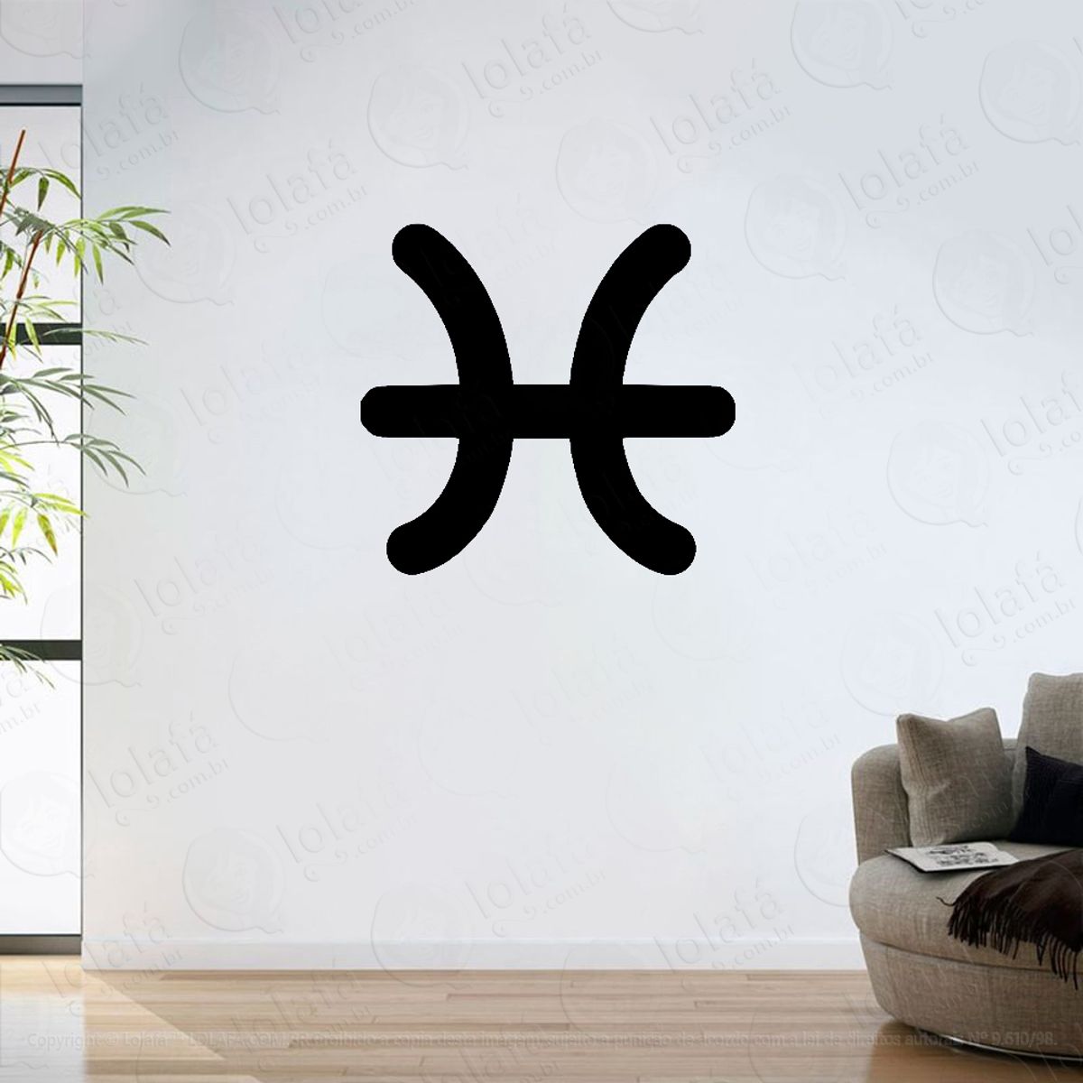 Adesivo Parede Sala Signo Zodíaco Peixes Mod:6259