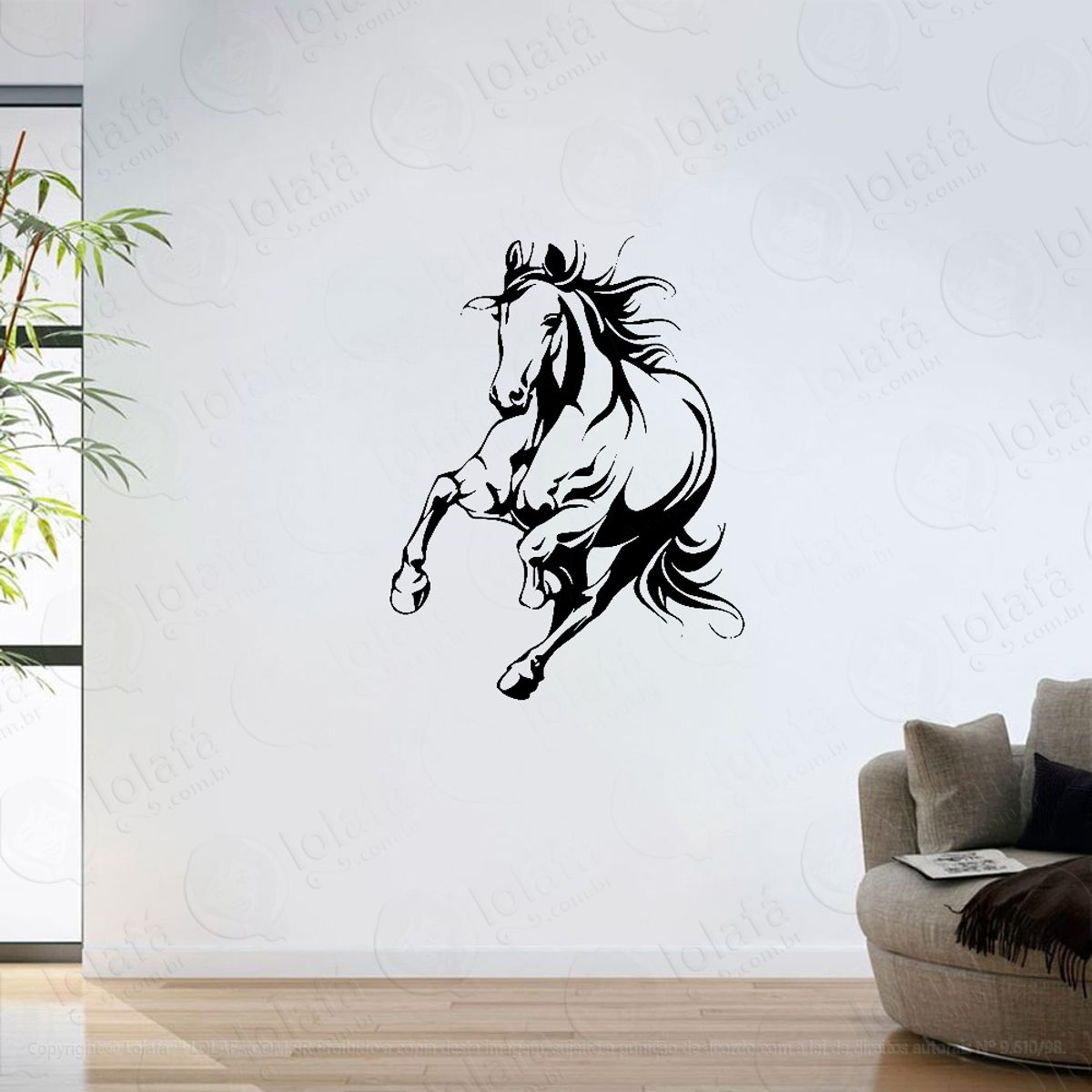 Adesivo Parede Sala Hipismo Cavalo Correndo Mod:6268