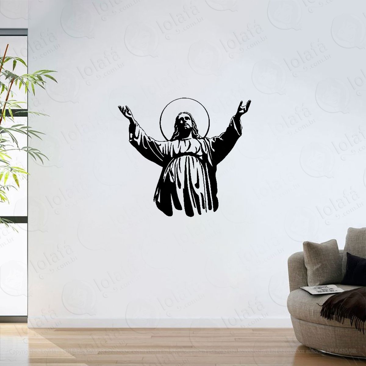 Adesivo Parede Sala Jesus Cristo Abençoando Mod:6271