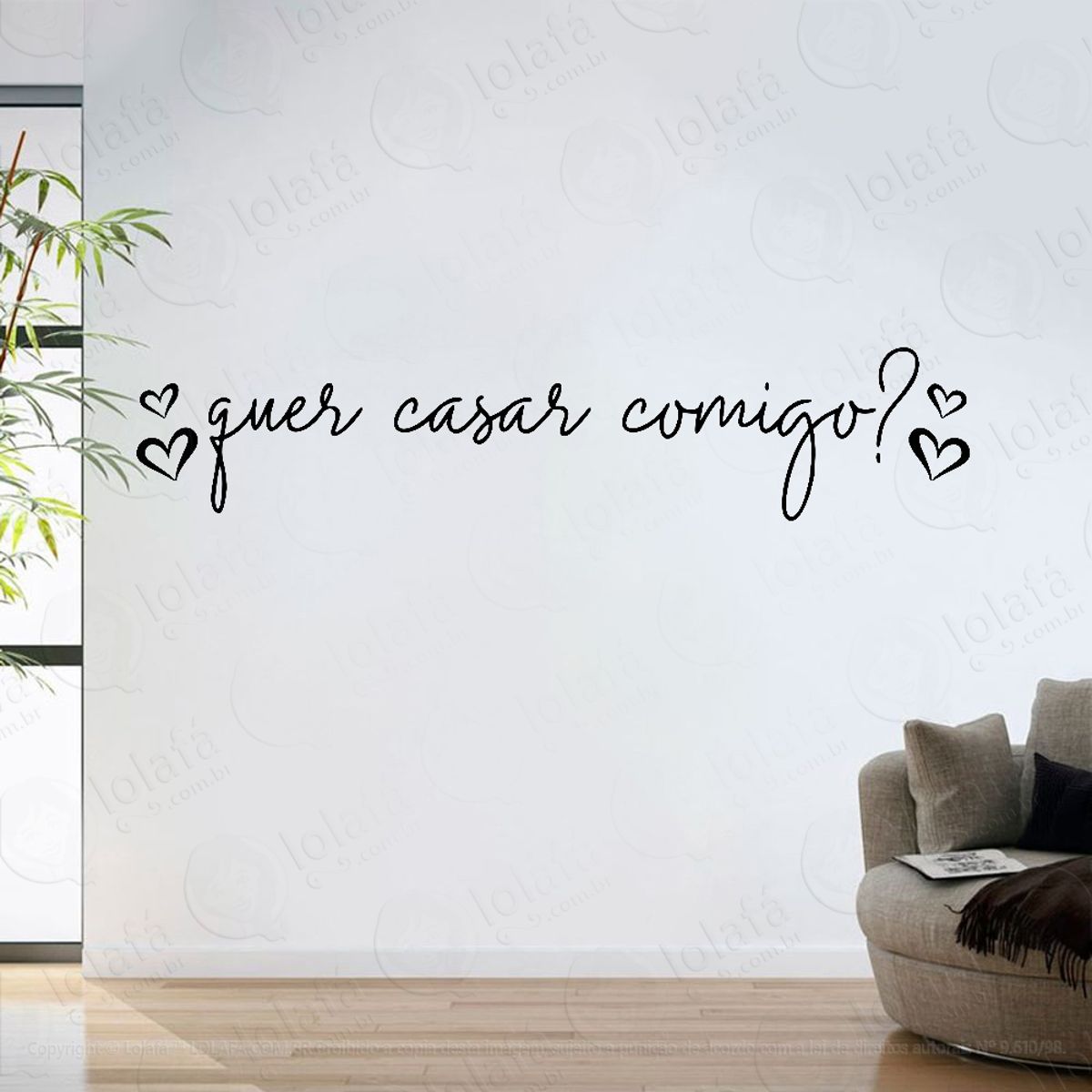 Adesivo Parede Sala Frase Quer Casar Comigo? Mod:6275