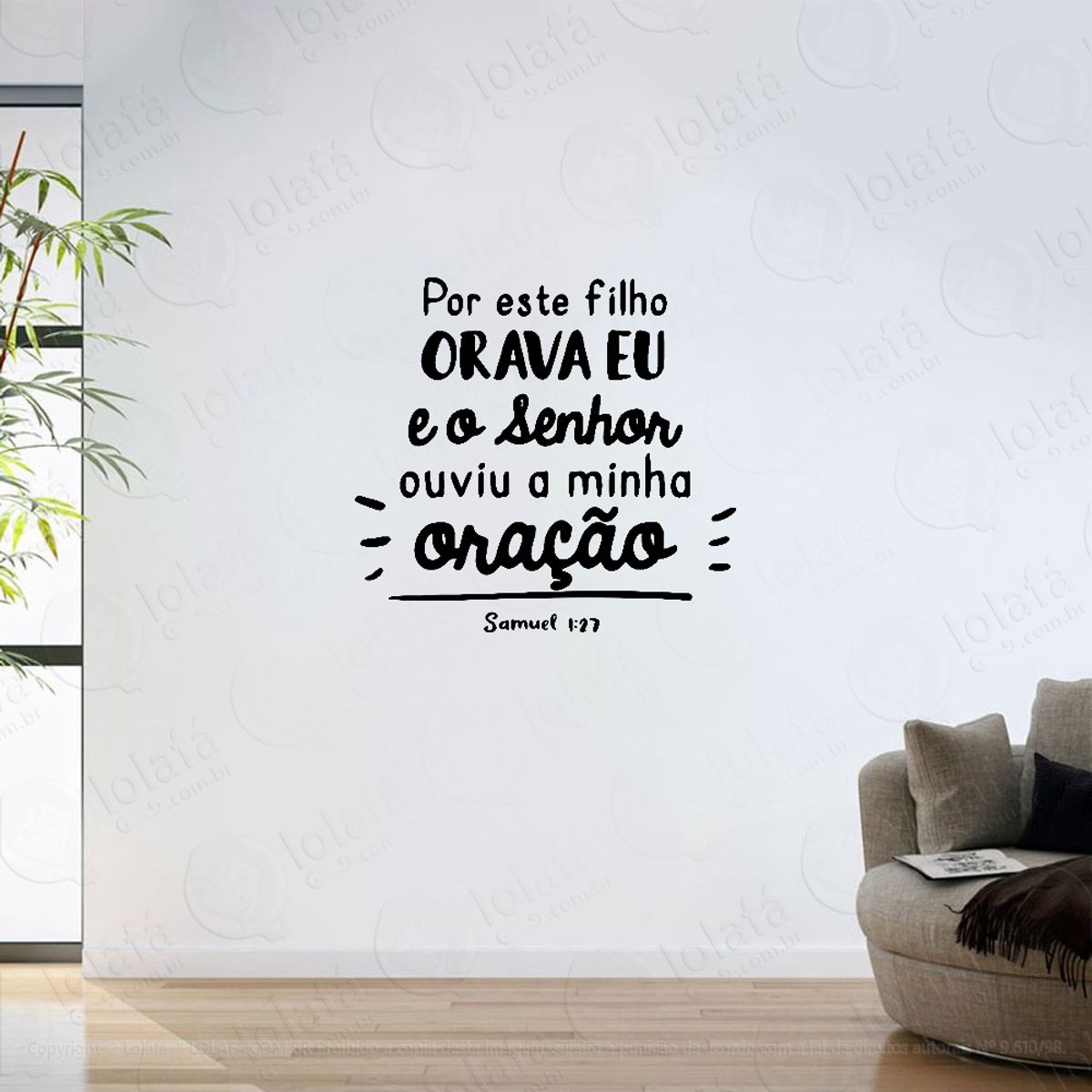 Adesivo Parede Sala Versículo Samuel 1:27 Filho Orava Mod:6278