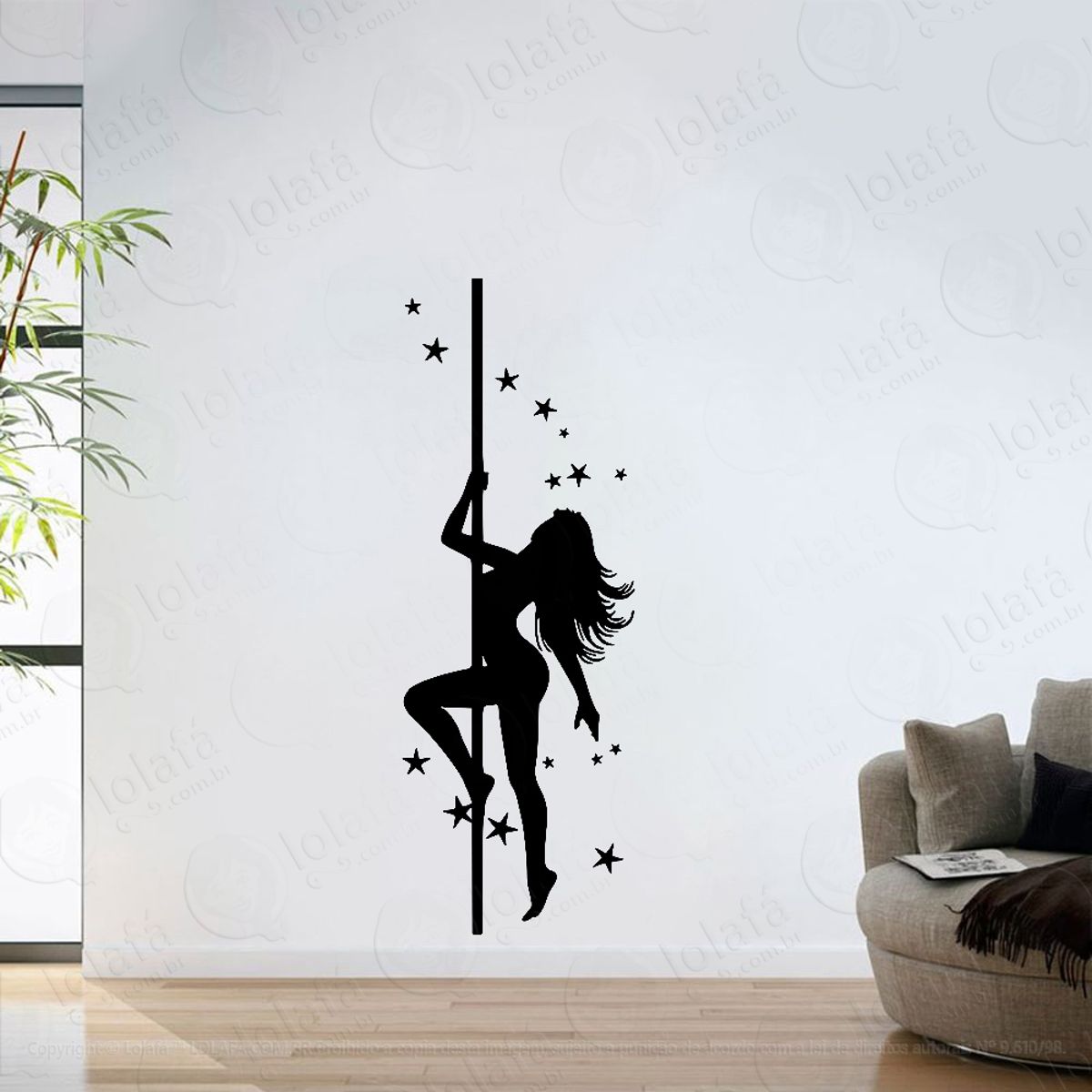 Adesivo Parede Sala Poledance Esporte Mod:6281