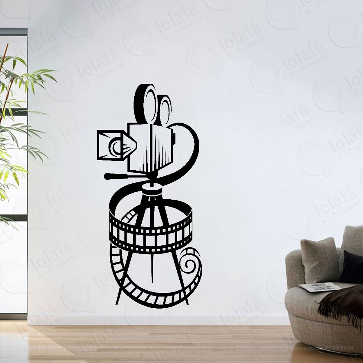 Adesivo Parede Sala Decorativo Camera Antiga De Cinema Mod:6286