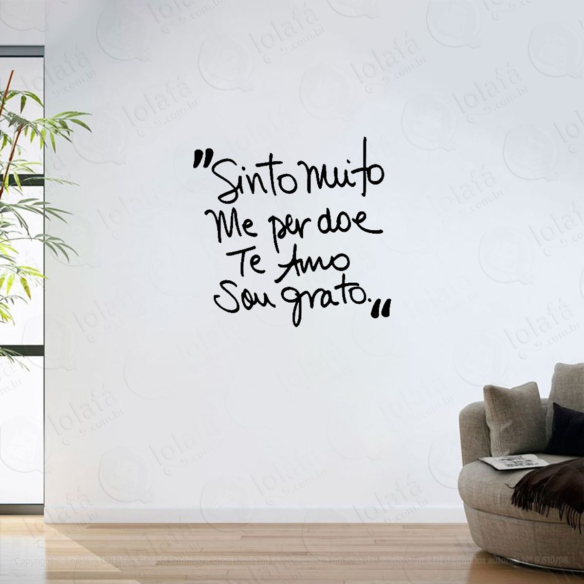 Adesivo Parede Sala Hooponopono Frase Motivacional Mod:6291