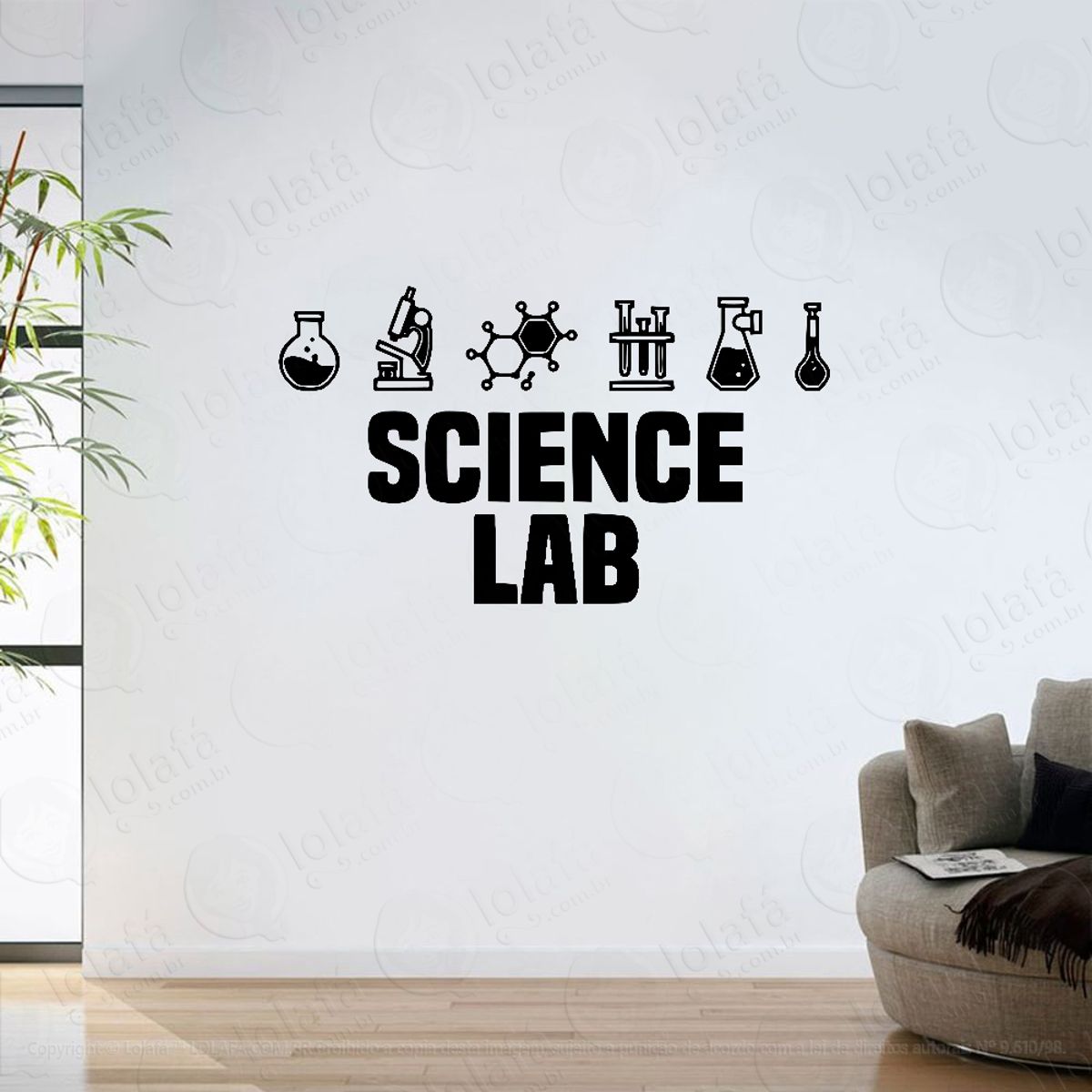 Adesivo Parede Sala Laboratório De Ciência Mod:6303