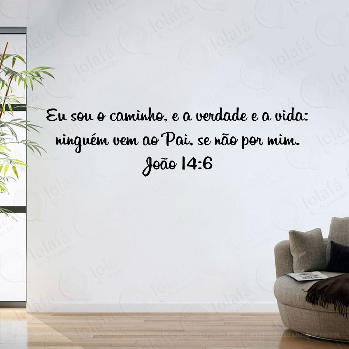 Adesivo Parede Sala Salmo Eu Sou O Caminho Joao14:6 Mod:6310