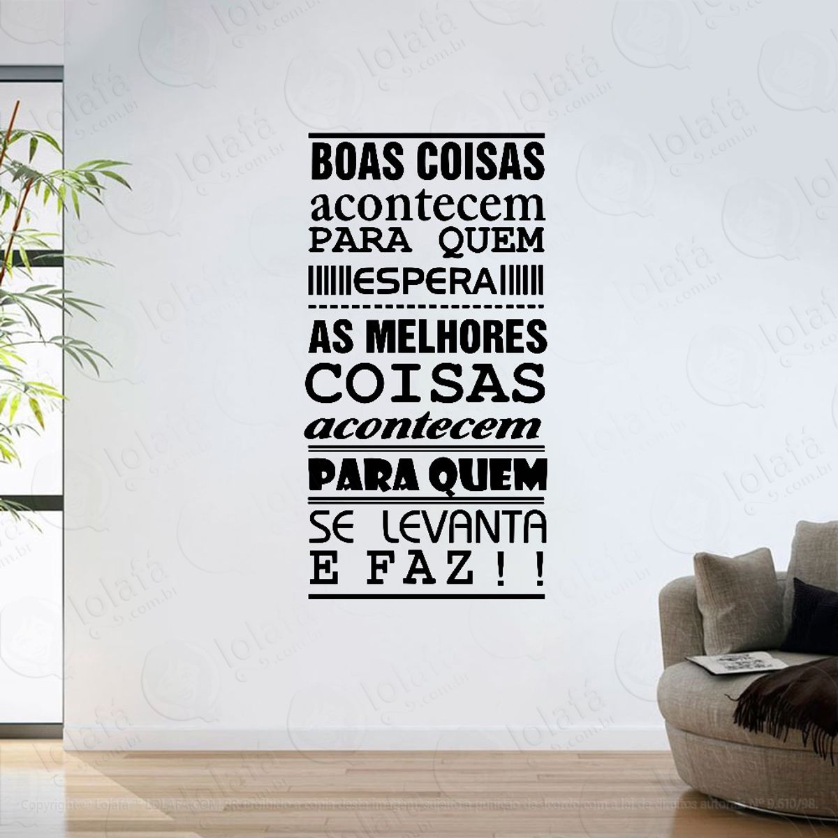 Adesivo Parede Sala Frase Motivacional Boas Coisas Mod:6317