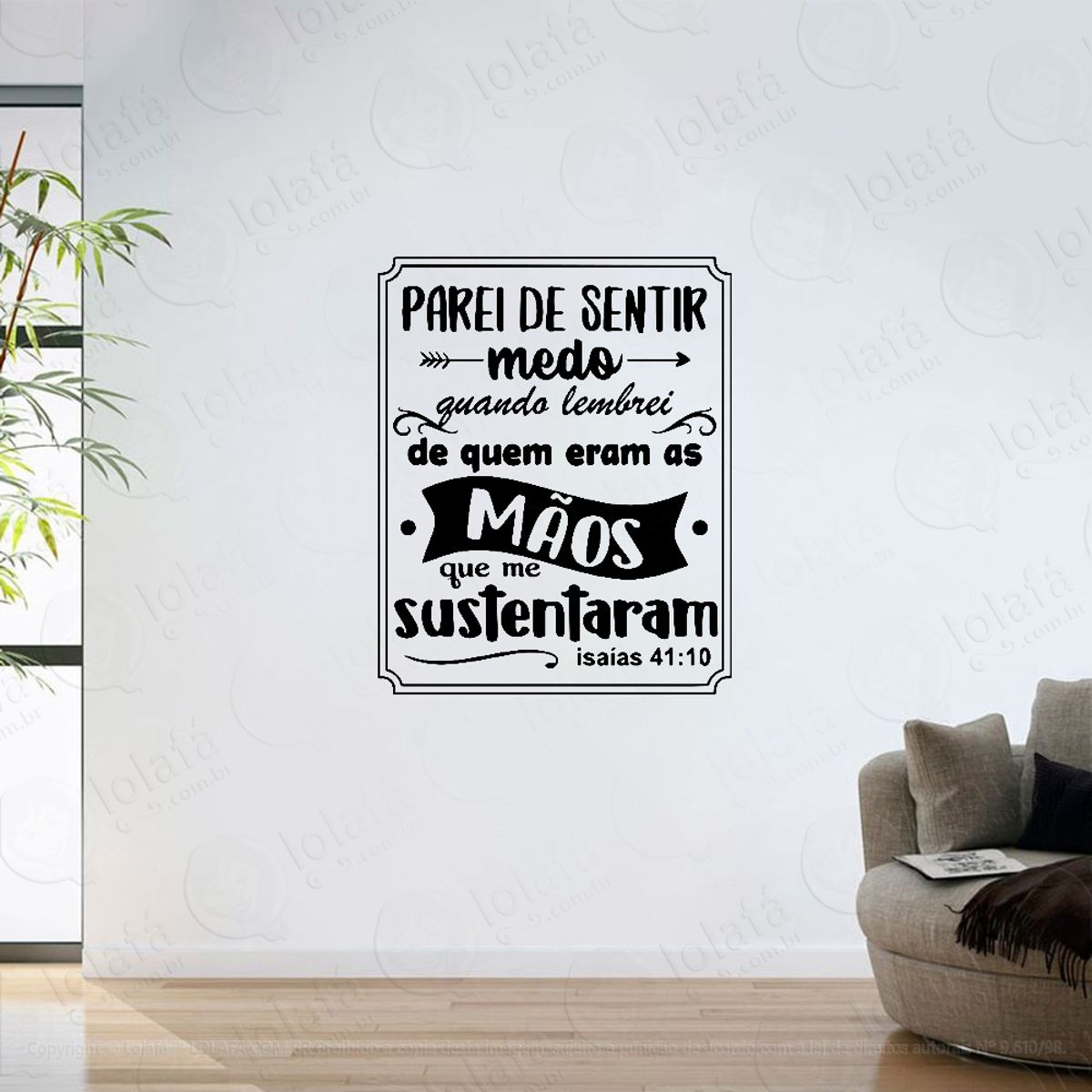Adesivo Parede Sala Frases Versículo Bíblico Isaías 41:10 Mod:6318