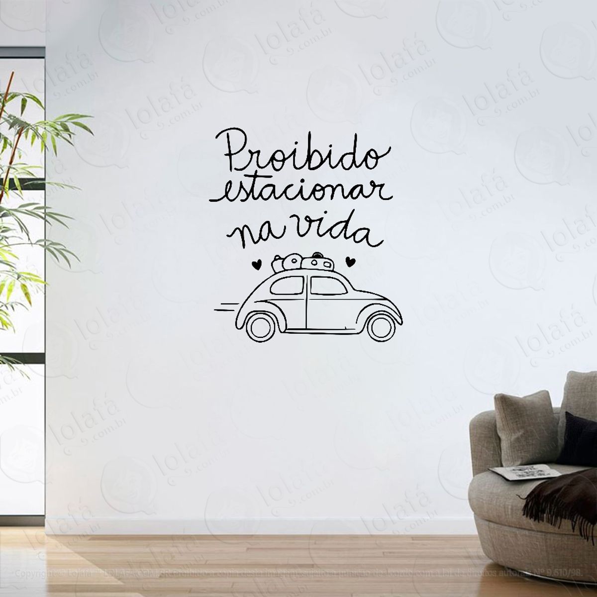 Adesivo Parede Sala Frase Proibido Estacionar Na Vida Mod:6319
