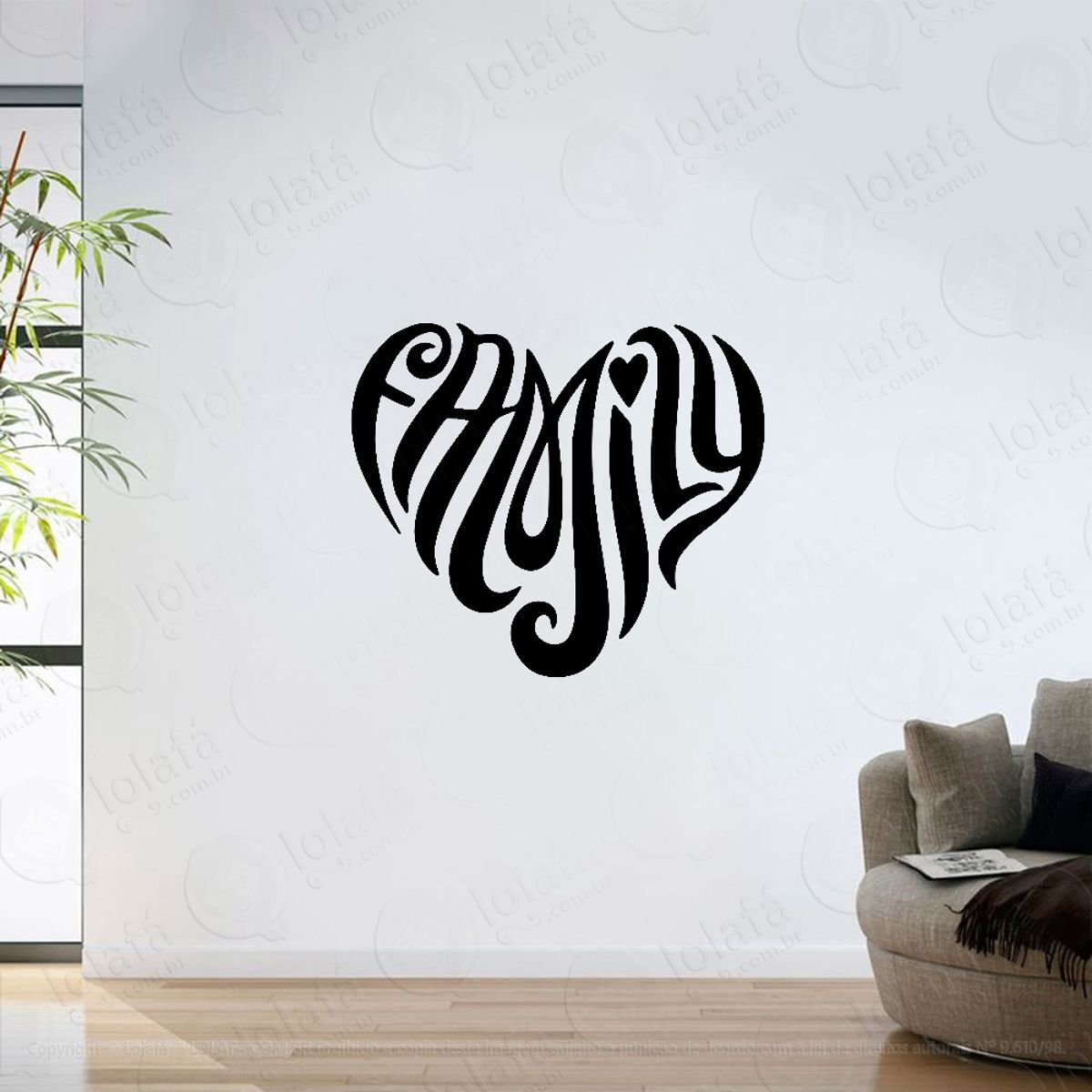 Adesivo Parede Sala Love Family Mod:6335
