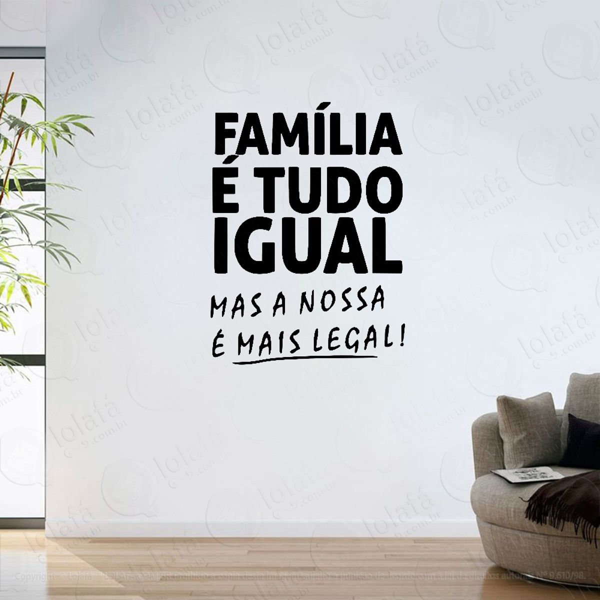 Adesivo Parede Sala Frase Melhor Família Mod:6351