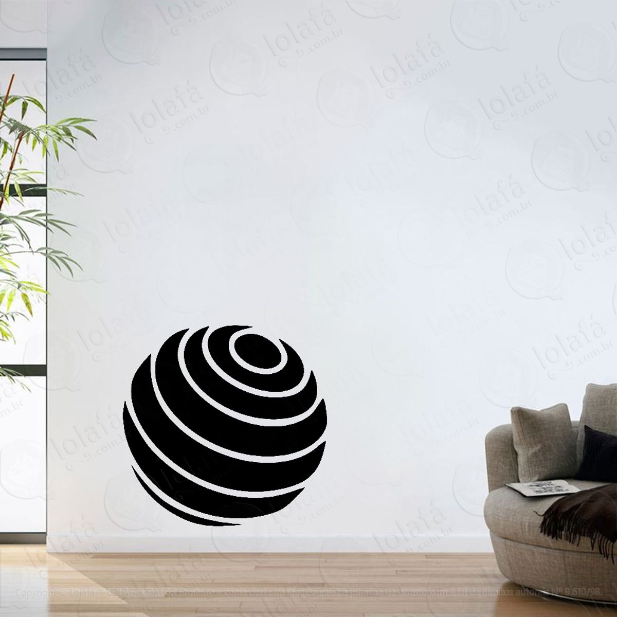 Adesivo Parede Sala Academia Bola Pilates Mod:6354