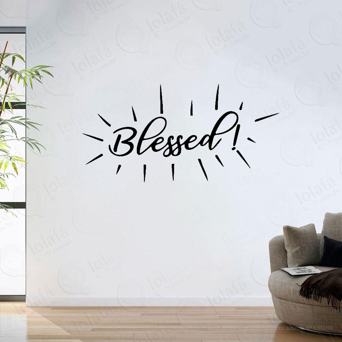 Adesivo Parede Sala Blessed Mod:6358
