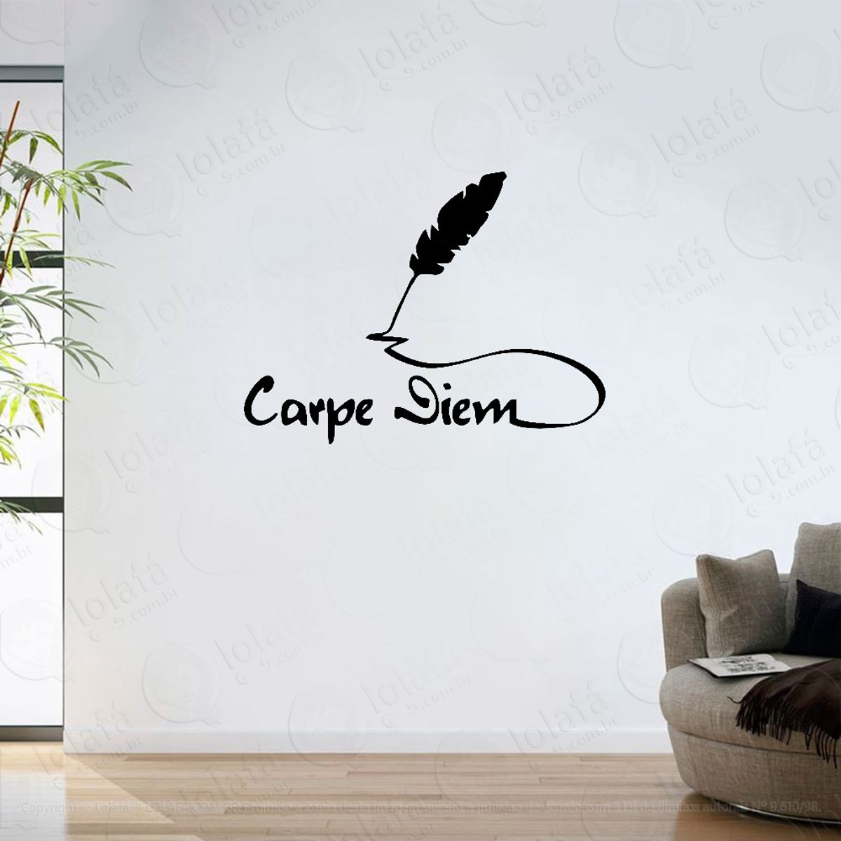 Adesivo Parede Sala Frase Carpe Diem Mod:6365