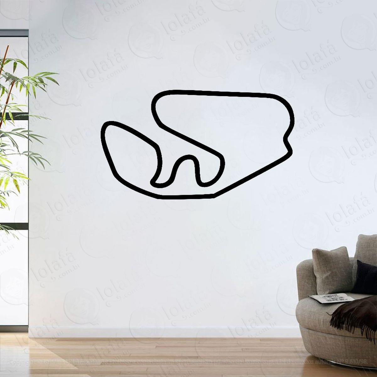 Adesivo Parede Sala Circuito Interlagos Fórmula 1 Mod:6366