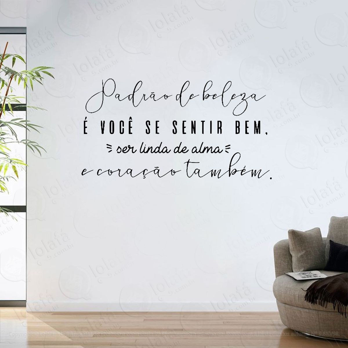 Adesivo Parede Sala Frase Padrão De Beleza Sinta-se Bem Alma Mod:6374