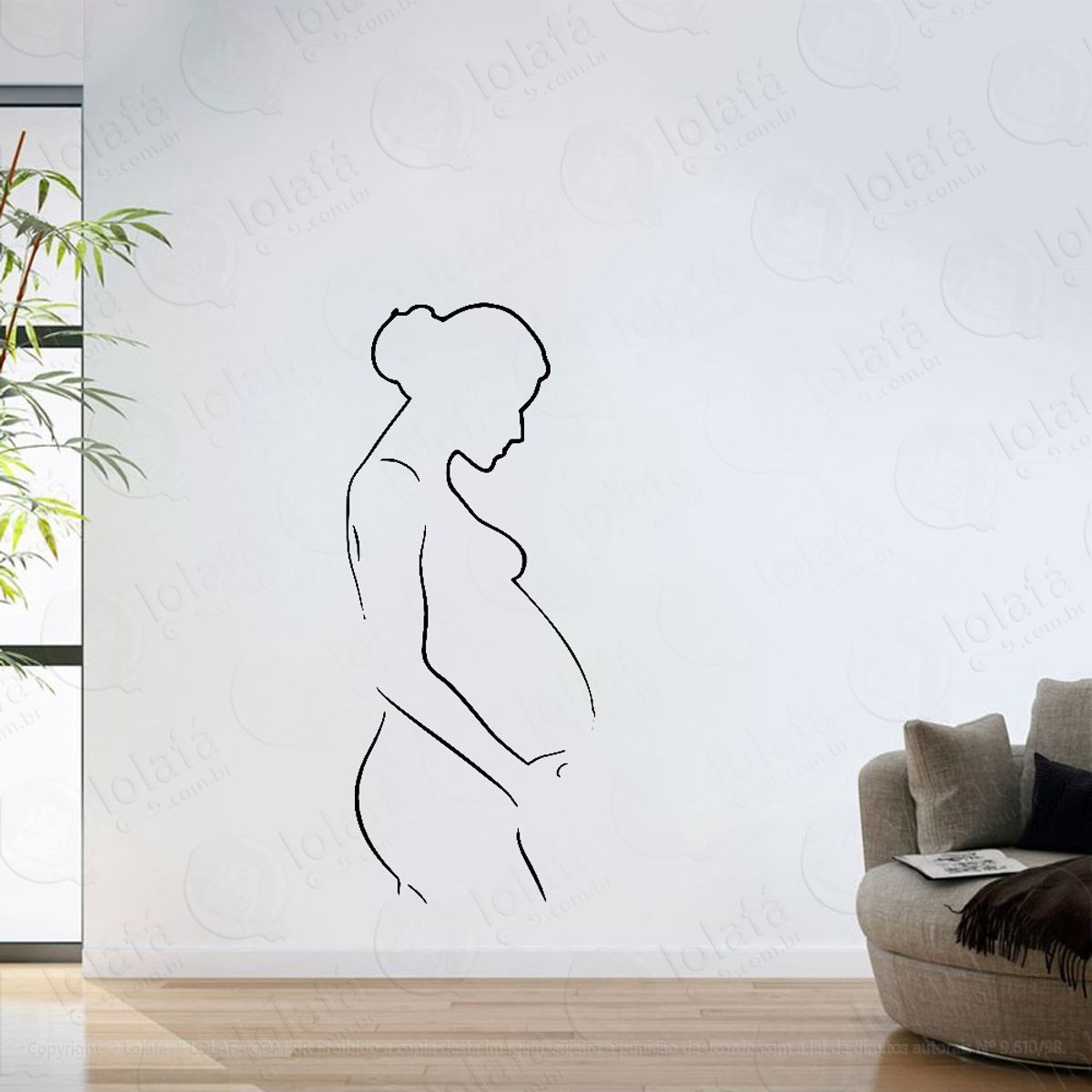 Adesivo Parede Sala Grávida Mulher Gestante Mod:6393