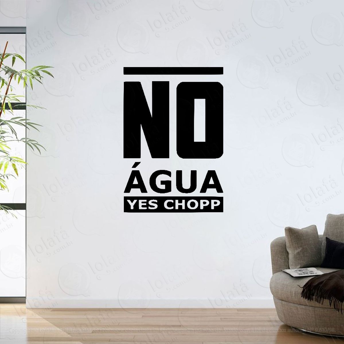 Adesivo Parede Sala No Água Yes Chopp Mod:6396