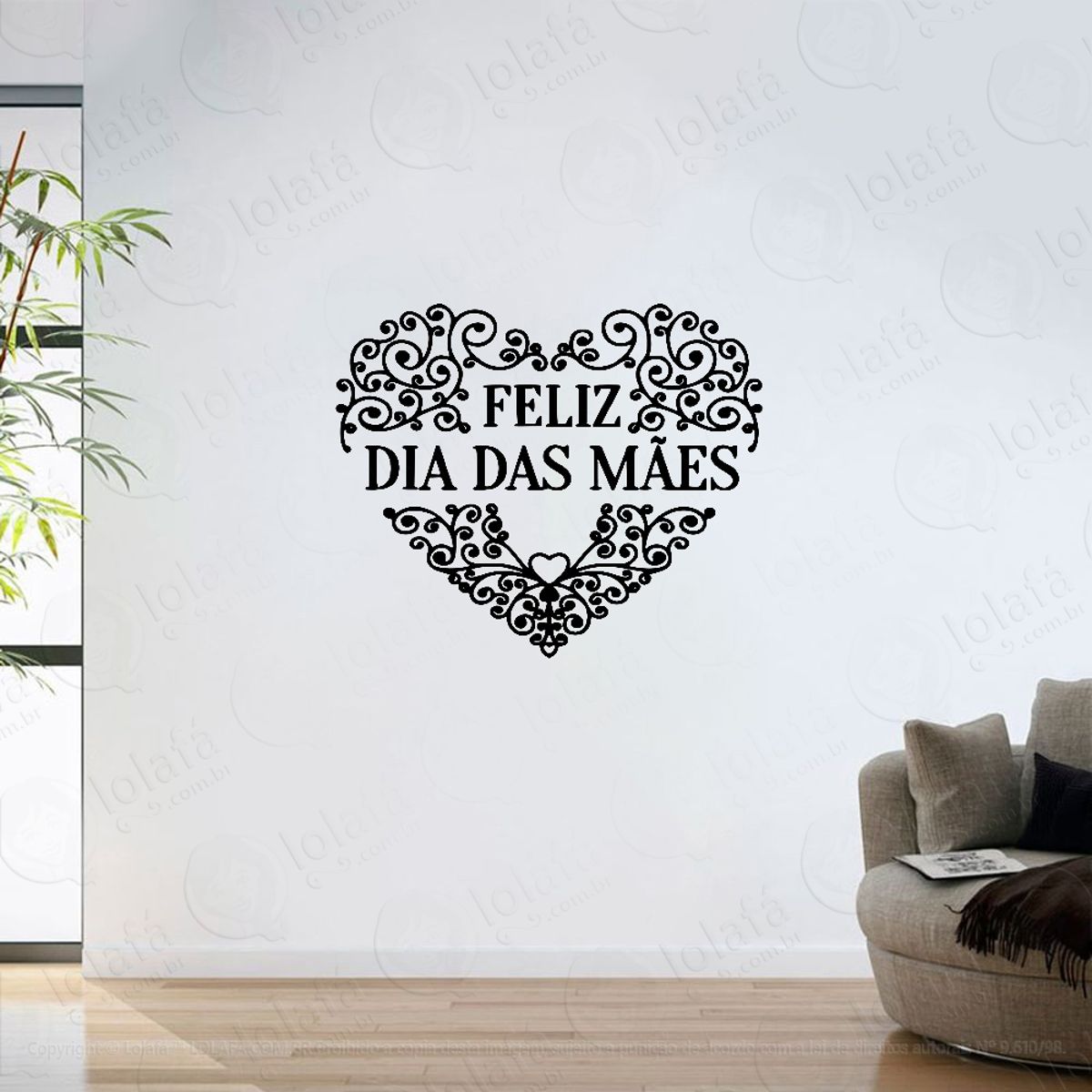 Adesivo Parede Sala Feliz Dia Das Mães Mod:6397