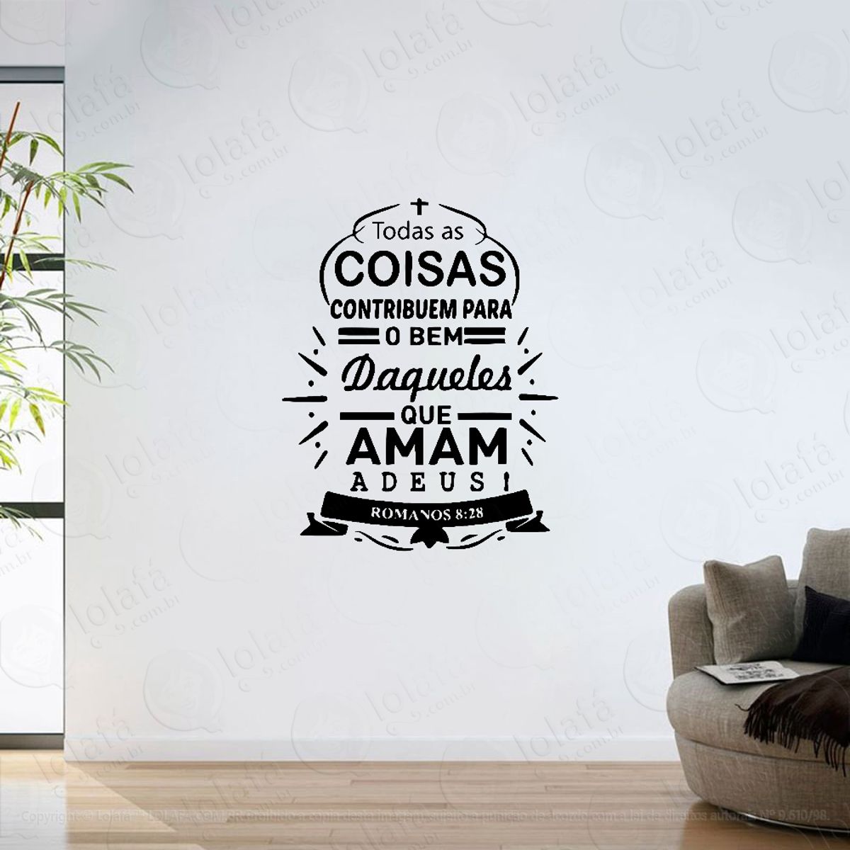 Adesivo Parede Sala Versículo Bíblico Romanos 82:8 Mod:6404