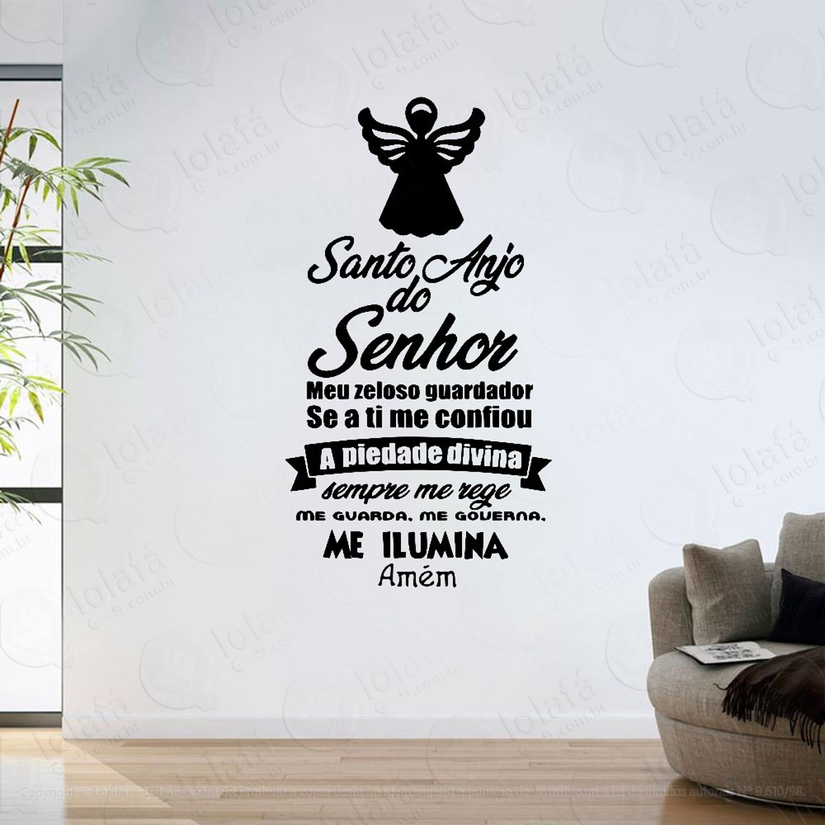 Adesivo Parede Sala Oração Santo Anjo Do Senhor Mod:6407