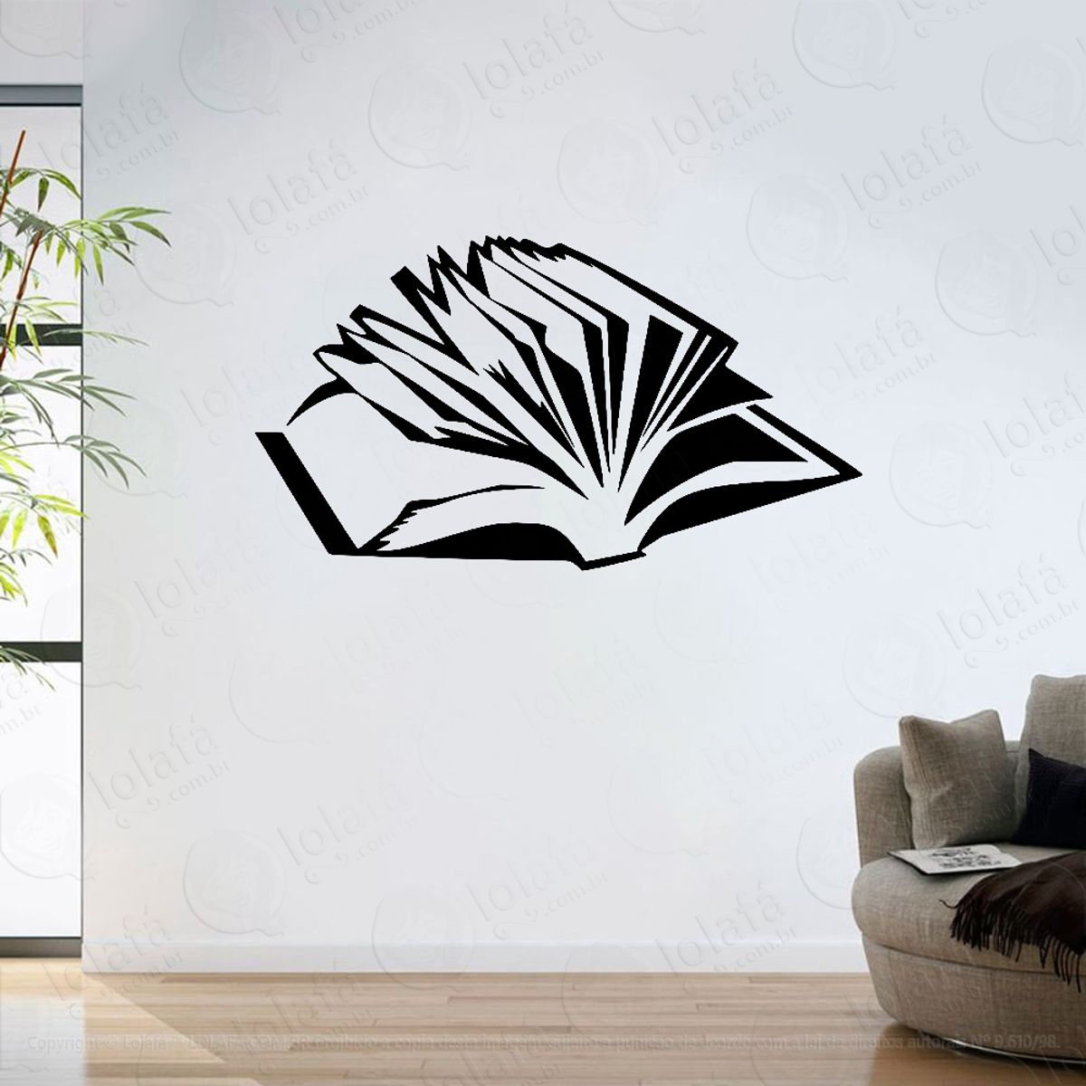 Adesivo Parede Sala Biblioteca Livro Literatura Mod:6423