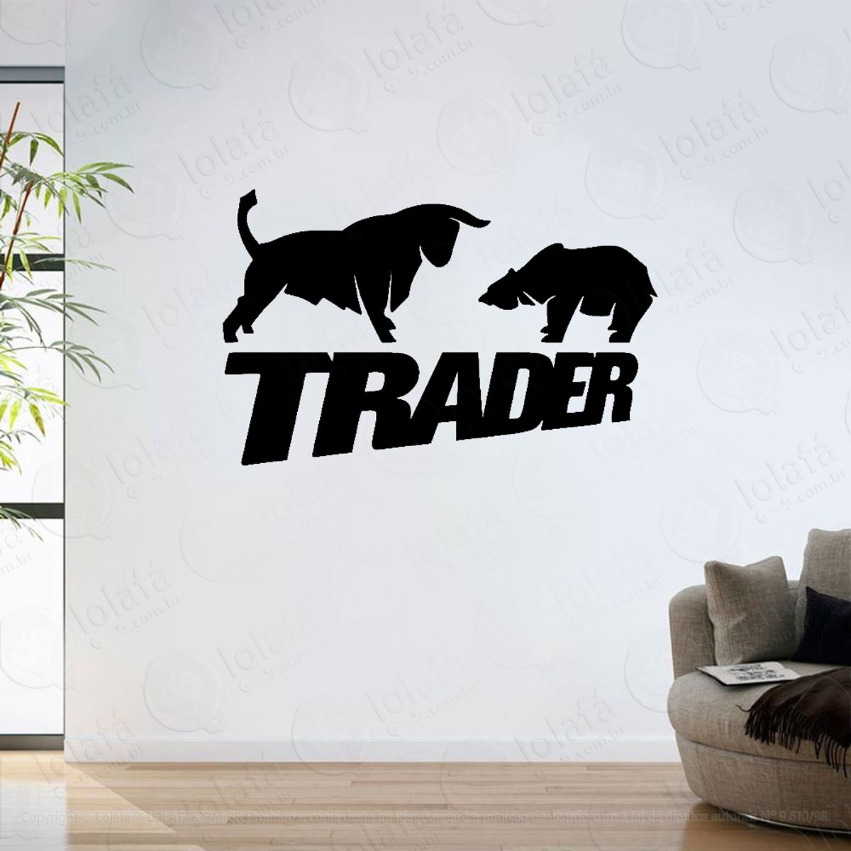 Adesivo Parede Sala Trader De Ações E Criptomoedas Mod:6425
