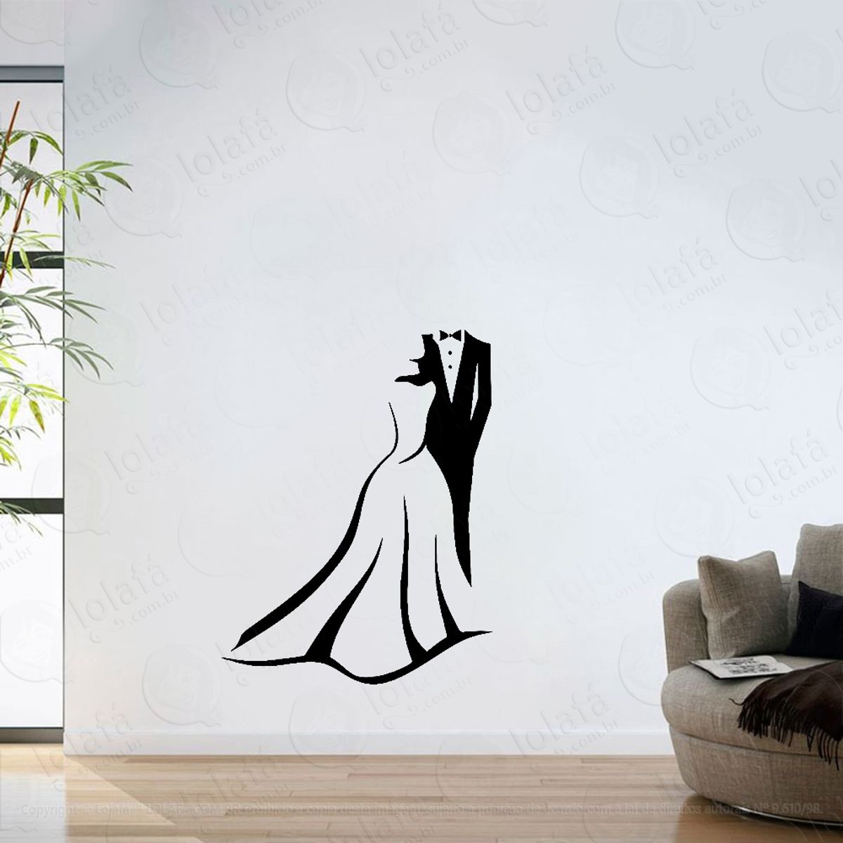 Adesivo Parede Sala Casamento Noivos Mod:6435