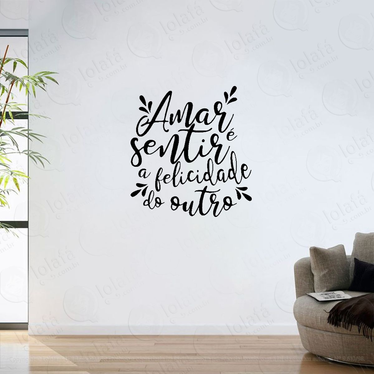 Adesivo Parede Sala Amar É Sentir A Felicidade Do Outro Mod:6439