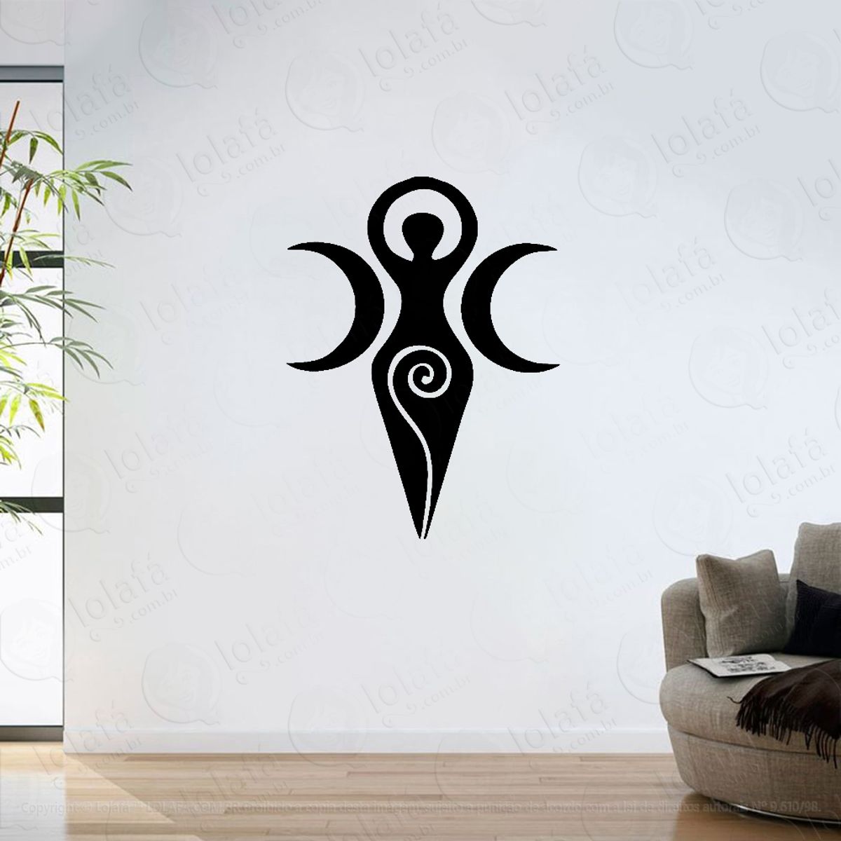 Adesivo Parede Sala Símbolo Deusa Wicca Mod:6440