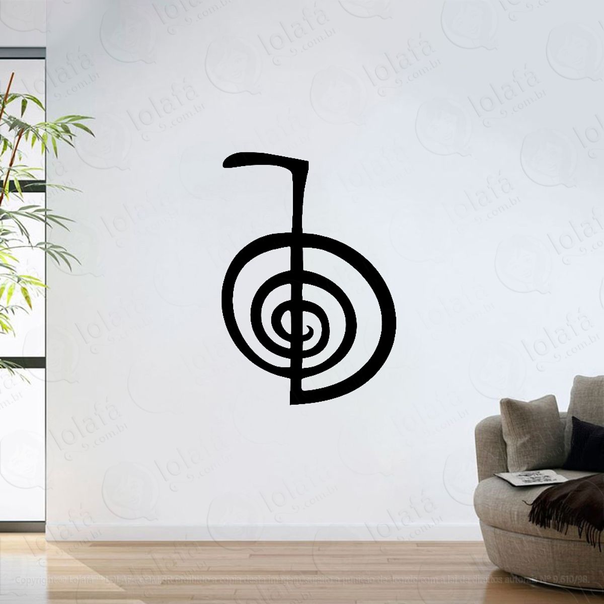 Adesivo Parede Sala Simbolo Reiki Cho-ku-rei Mod:6453