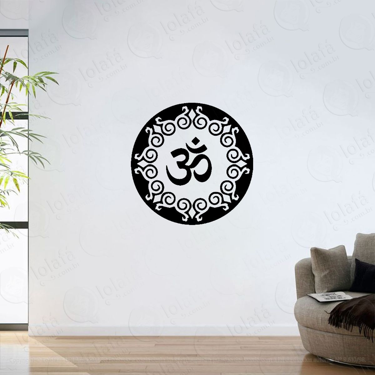 Adesivo Parede Sala Mandala Mantra Om Mod:6458