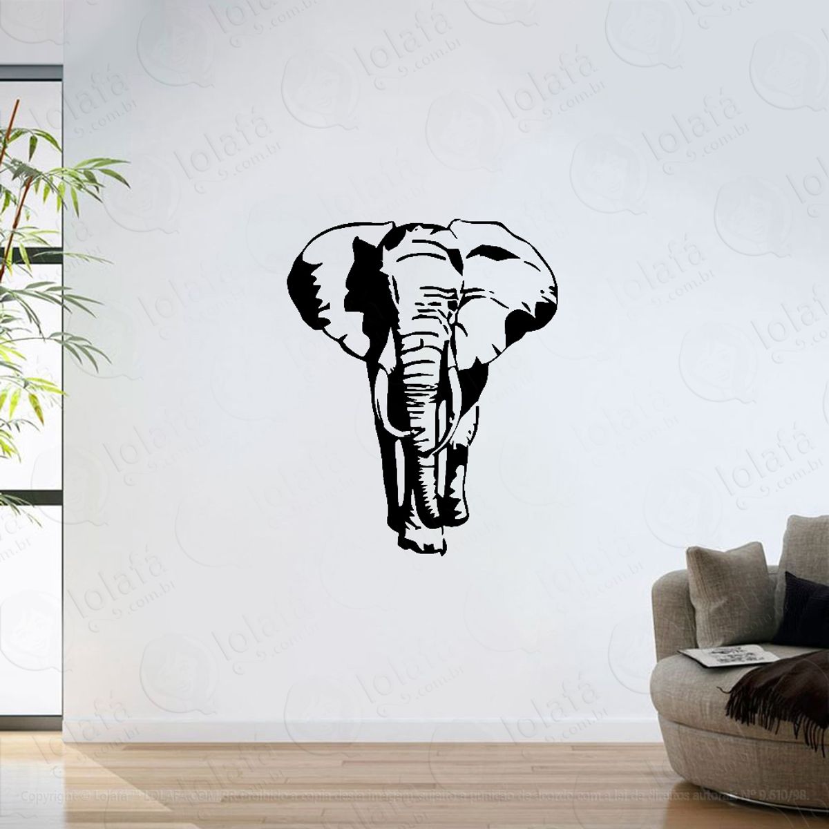 Adesivo Parede Sala Elefante Caminhando Mod:6464
