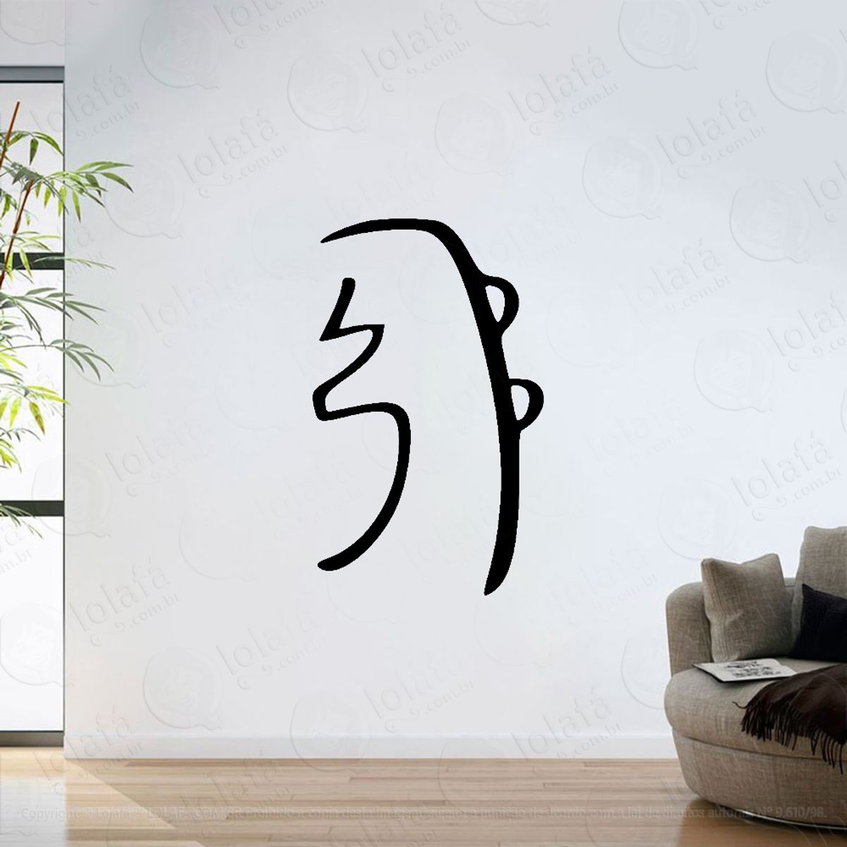 Adesivo Parede Sala Simbolo Reiki Sei He Ki Mod:6478