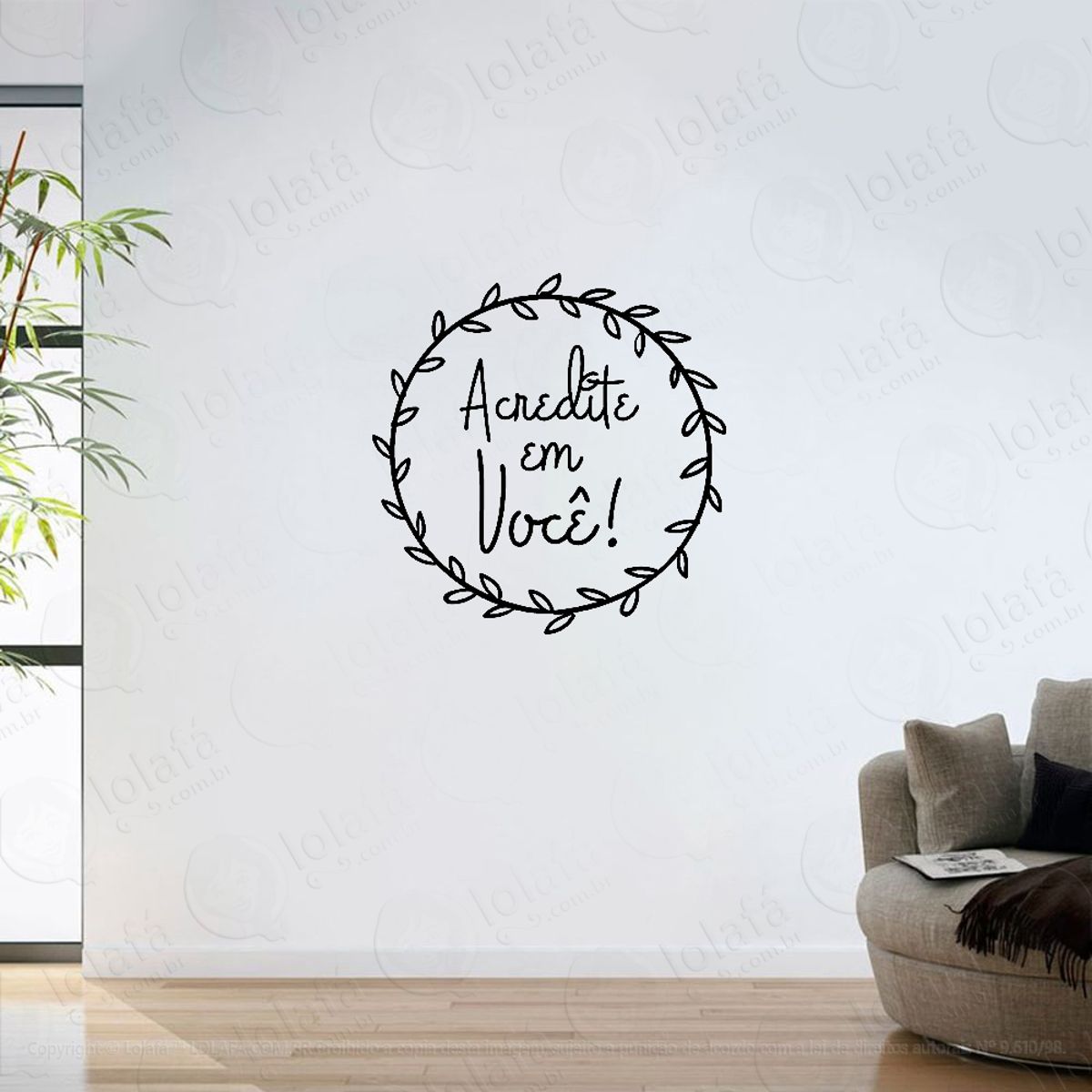 Adesivo Parede Sala Frase Motivacional Acredite Em Você! Mod:6491