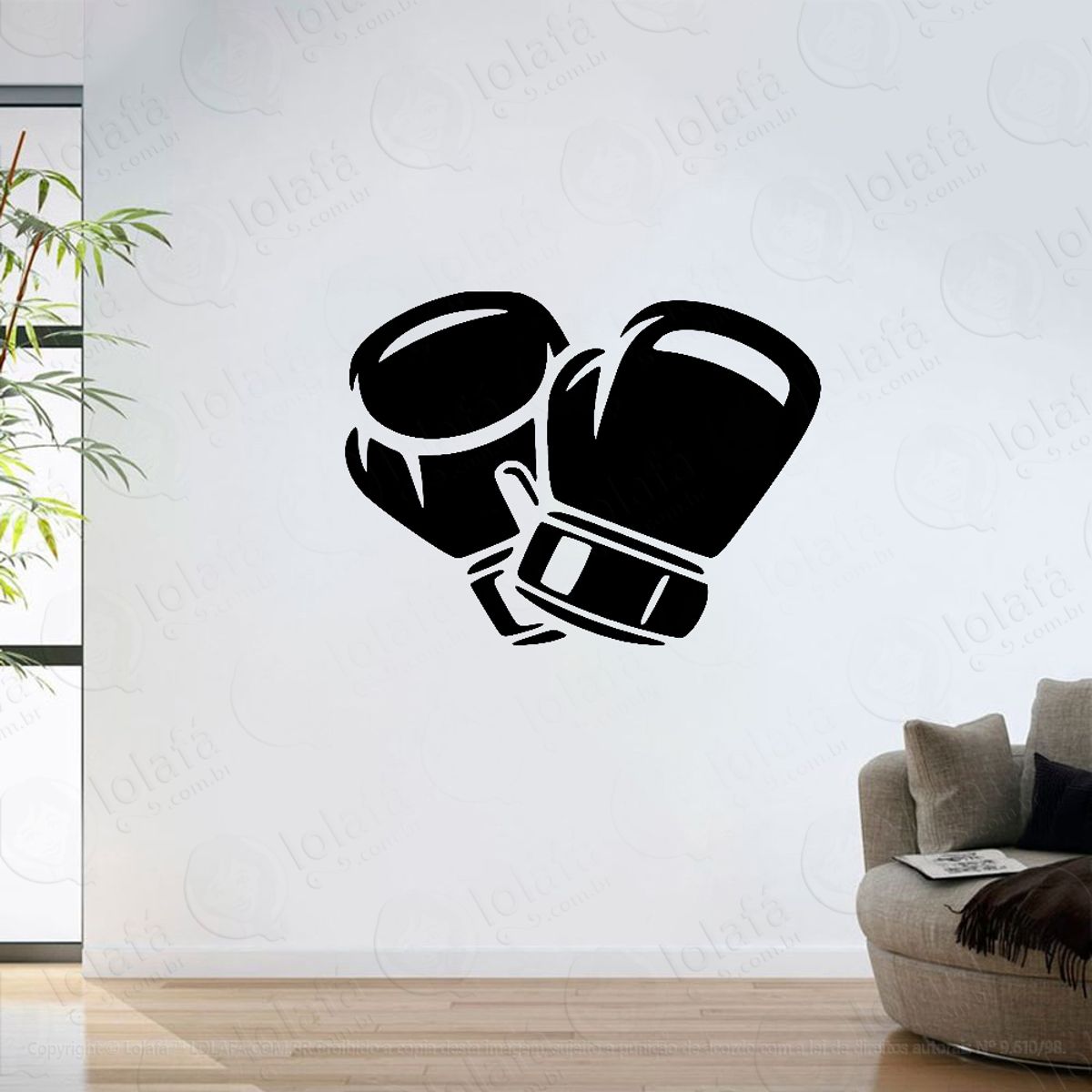 Adesivo Parede Luva Boxe Arte Marcial Academia Mod:6492