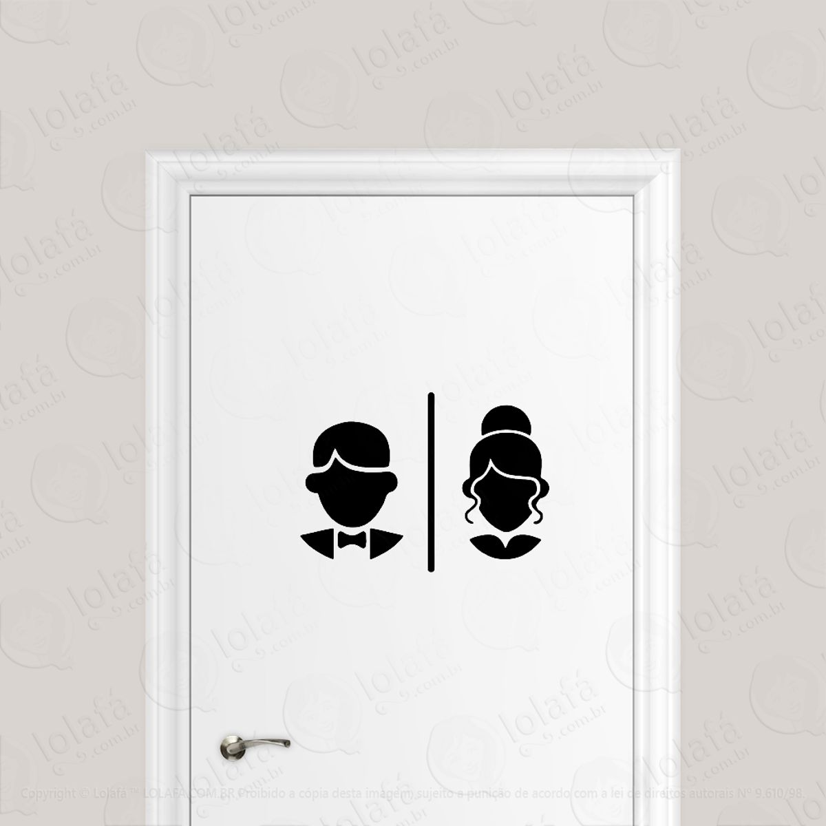 Adesivo Porta Banheiro Wc Homem Mulher Mod:6497