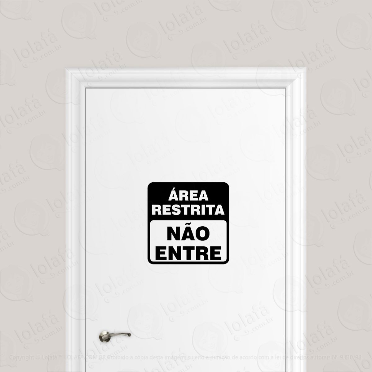 Adesivo Para Porta Área Restrita Não Entre Mod:6503