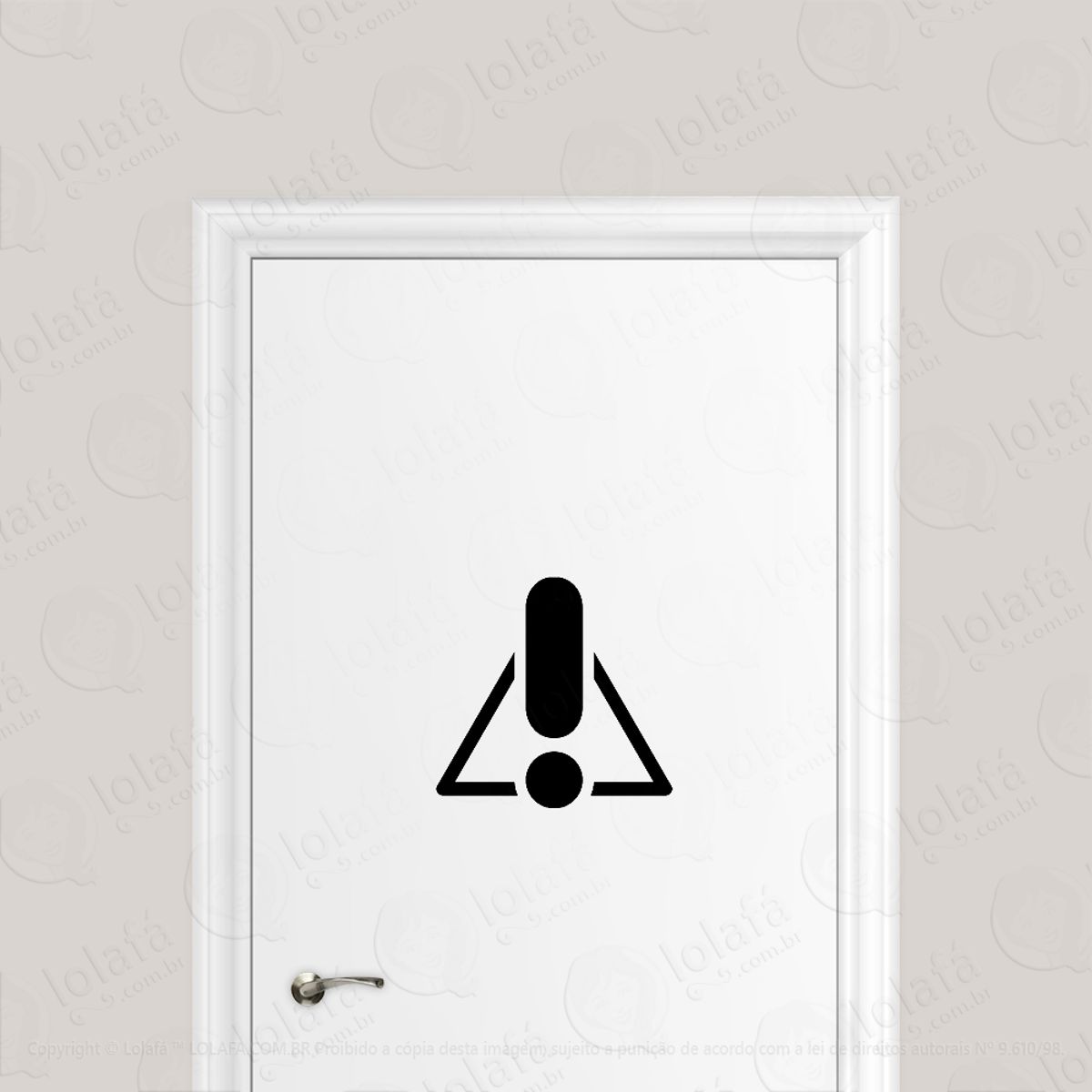 Adesivo Para Porta Aviso Exclamação Alerta Mod:6511