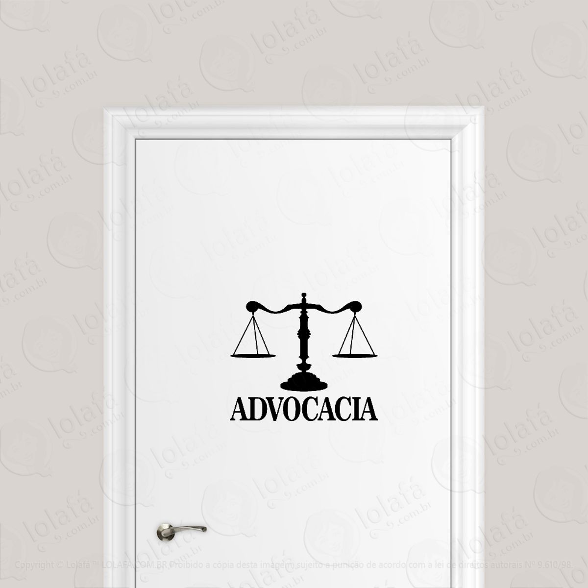 Adesivo Para Porta Advocacia E Balança Direito Mod:6512