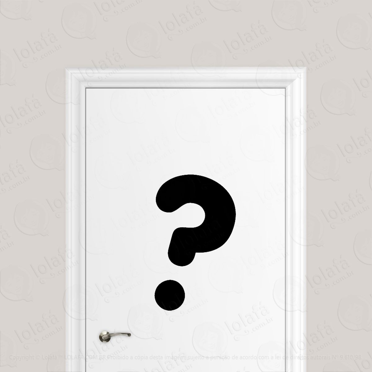 Adesivo Para Porta Ponto De Interrogação Mod:6514