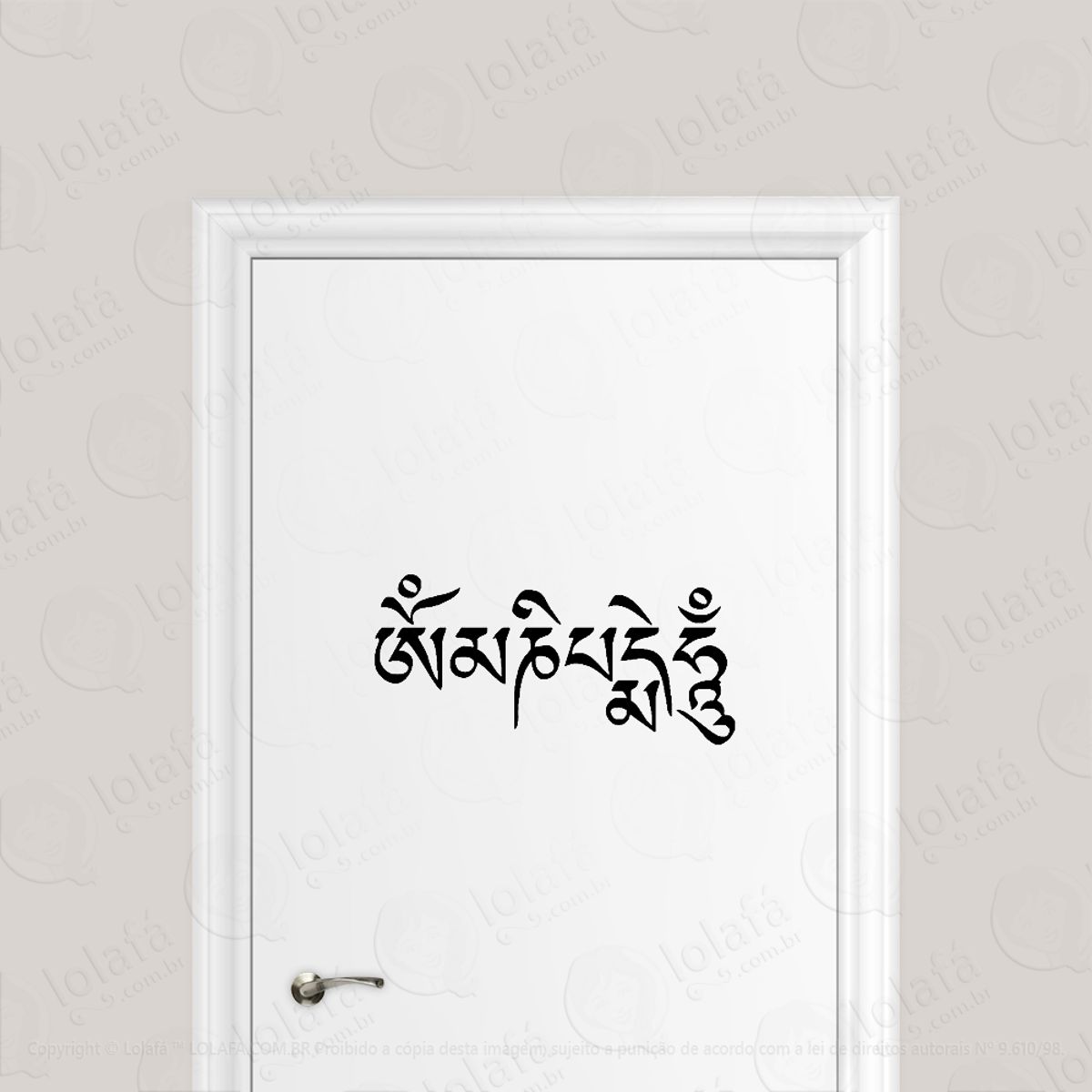 Adesivo Para Porta Mantra Om Mani Padme Hum Mod:6516