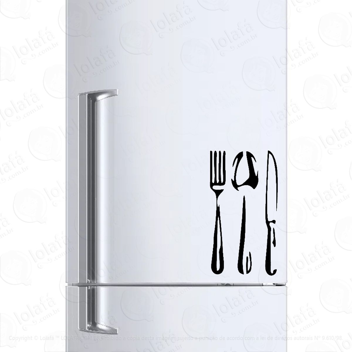 Adesivo Para Geladeira Talheres Garfo Colher Faca Mod:6517