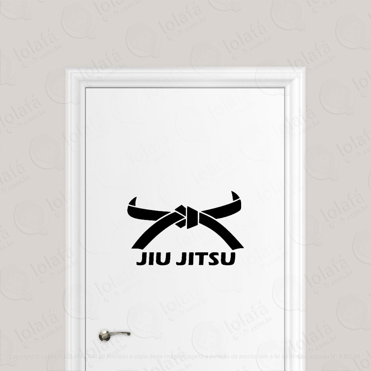 Adesivo Para Porta Jiu Jitsu Faixa Mod:6524