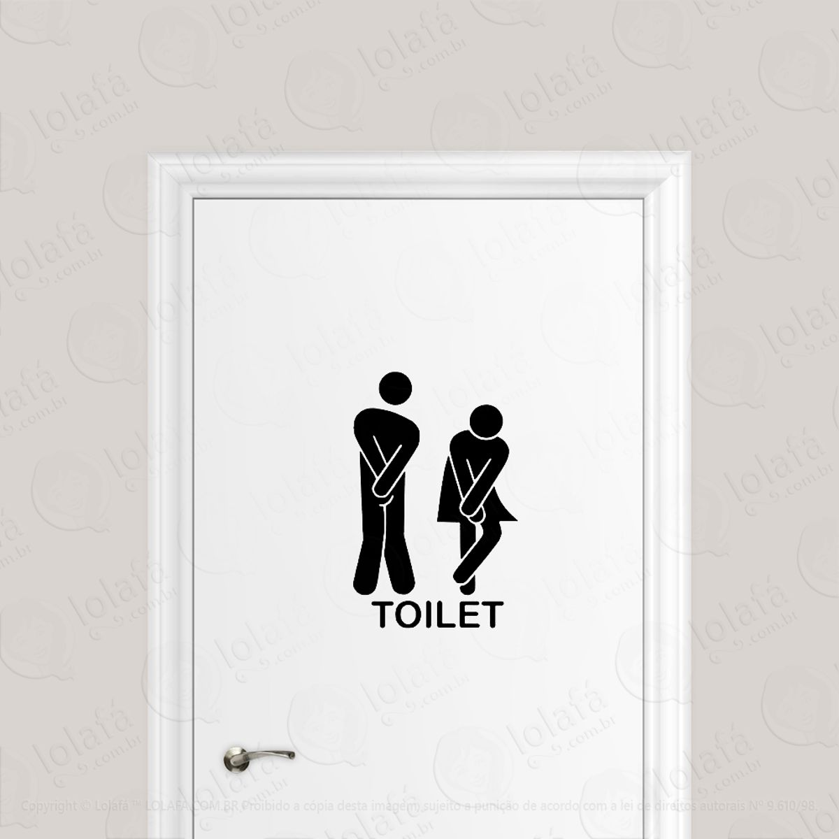 Adesivo Porta De Banheiro Toilet Engraçado Mod:6525