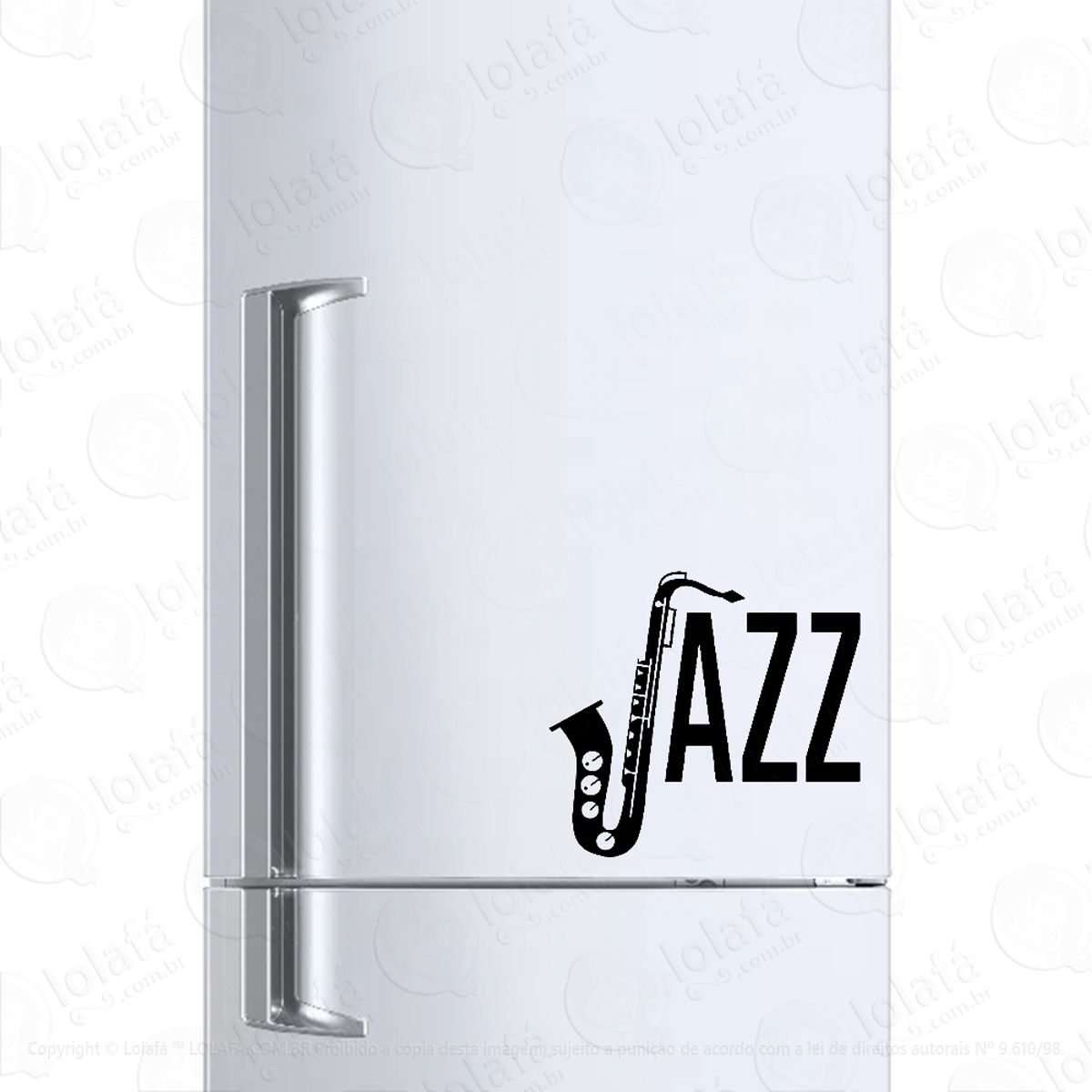 Adesivo Para Geladeira Jazz Saxofone Música Sax Mod:6528