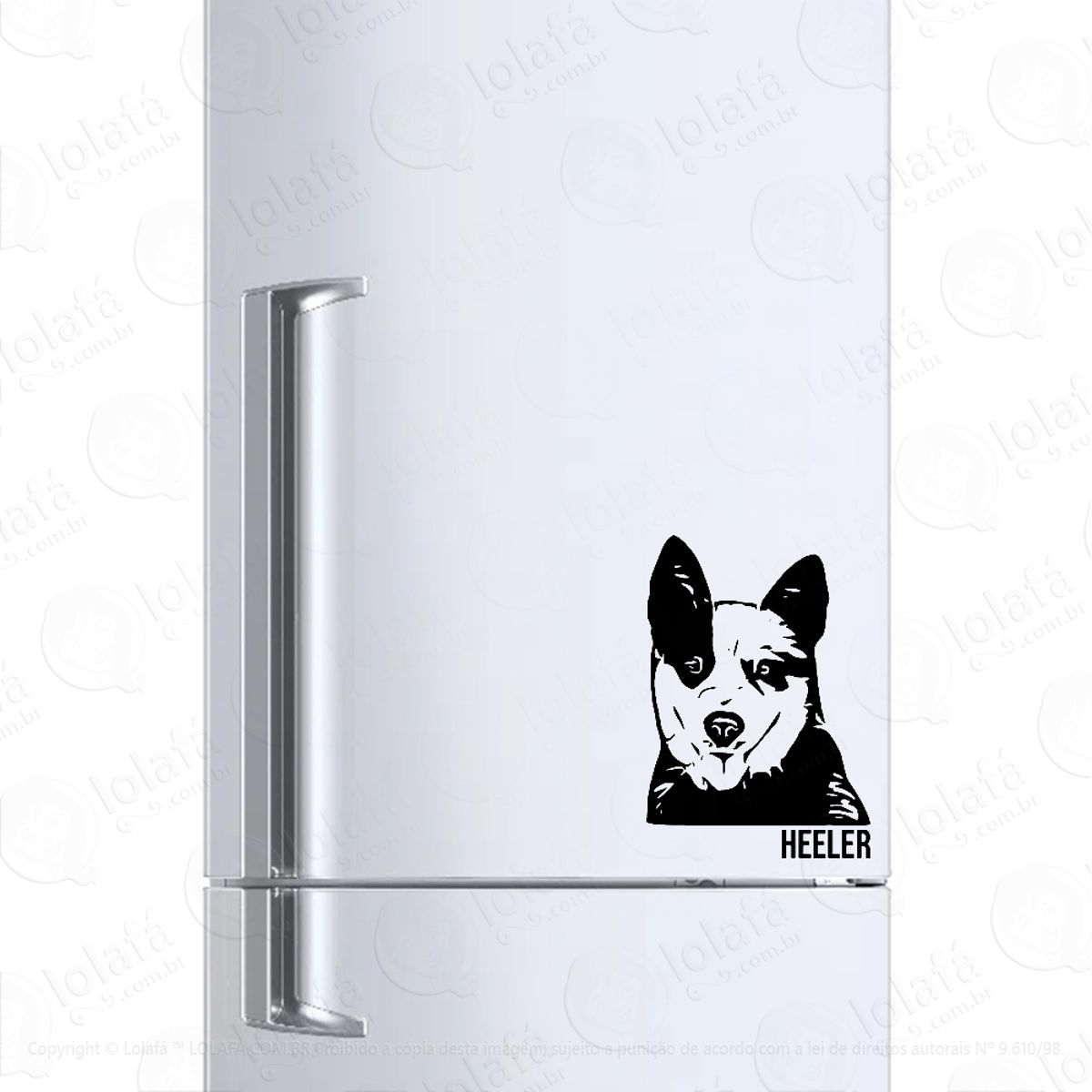 Adesivo Para Geladeira Blue Red Heeler Boiadeiro Australiano Mod:6535